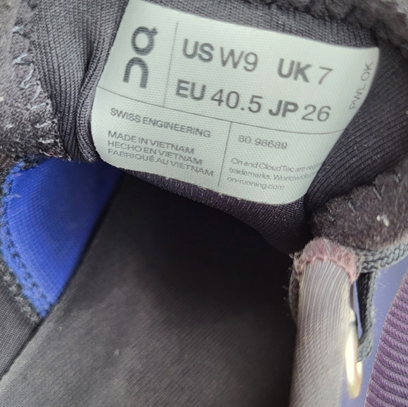 On Cloud X V3 Heron Midnight Blue Purple Athletic Running Sneaker Shoe Women 9 - Picture 6 of 14